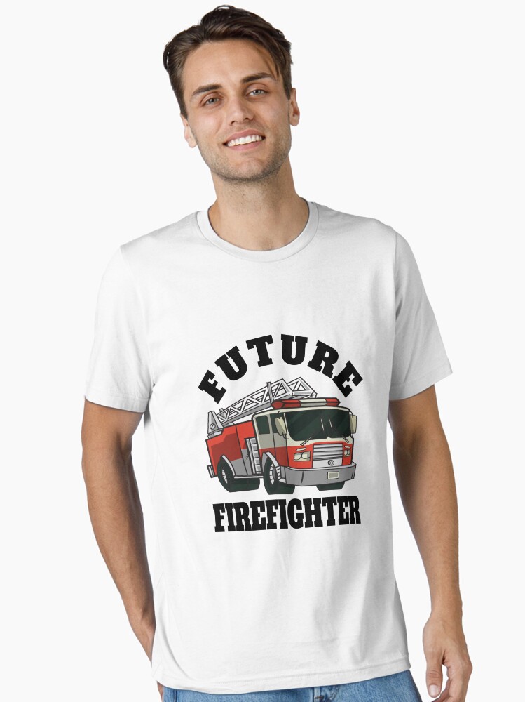 T-shirt Future Firefighter – Homme, Coton Bio, Imprimé Pompier (S-5XL, Neuf)