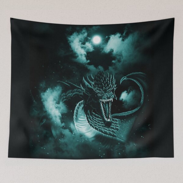 Item preview, Cyan Blue Moon Clouded Fire Dragon designed and sold by Kim Andrews.