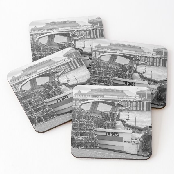 Item preview, Crab fishing in Cromer on the North Norfolk coast in black and white designed and sold by yackers1.