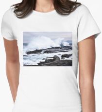 Ferocious Ocean -- Peggy's Cove, Nova Scotia Women's Fitted T-Shirt
