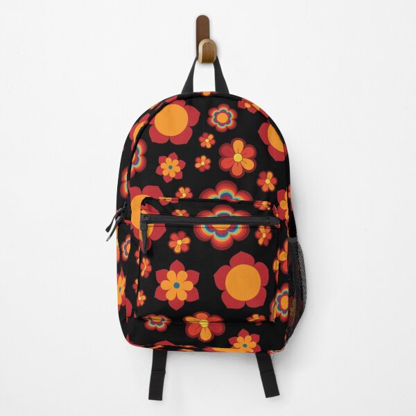 Item preview, Black Multicolor Flower Power Seamless Repeat Pattern designed and sold by ClaudiaFlores.