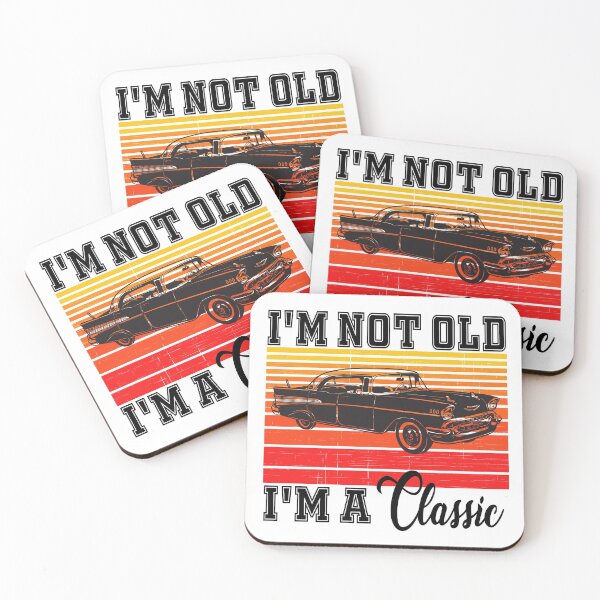 Item preview, I'm Not Old, I'm A Classic Funny Father's Day Gift Old Man & Classic Car Retro Red Sunset designed and sold by ZEROXCOOL.