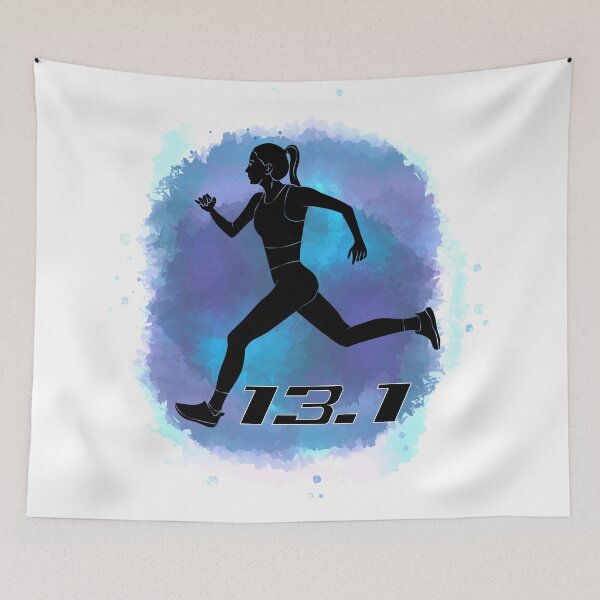 Item preview, Running Half Marathon 13.1 Race Watercolor Girl designed and sold by TheInkElephant.