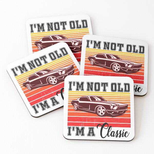 Item preview, I'm Not Old, I'm A Classic Funny Father's Day Gift Old Man & Classic Muscle Car Retro Red Sunset designed and sold by ZEROXCOOL.