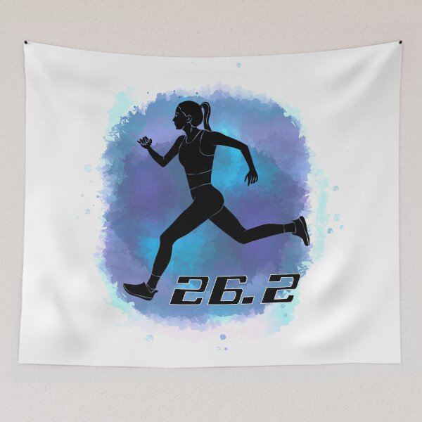 Item preview, Running Marathon 26.2 Race Watercolor Girl designed and sold by TheInkElephant.