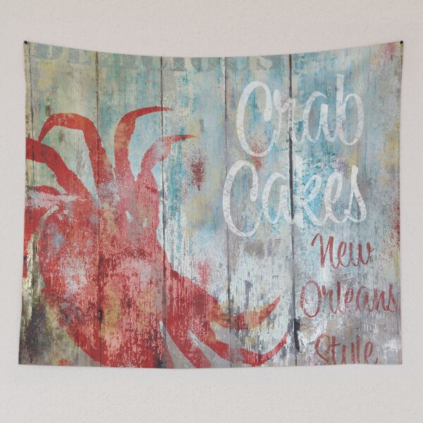 Item preview, New Orleans Crab Cakes Restaurant Sign designed and sold by Sasha Art Gallery.
