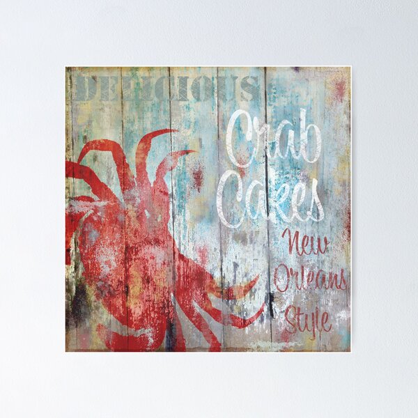 Item preview, New Orleans Crab Cakes Restaurant Sign designed and sold by Sasha Art Gallery.