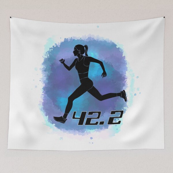 Item preview, Running Marathon 42.2 Race Watercolor Girl designed and sold by TheInkElephant.