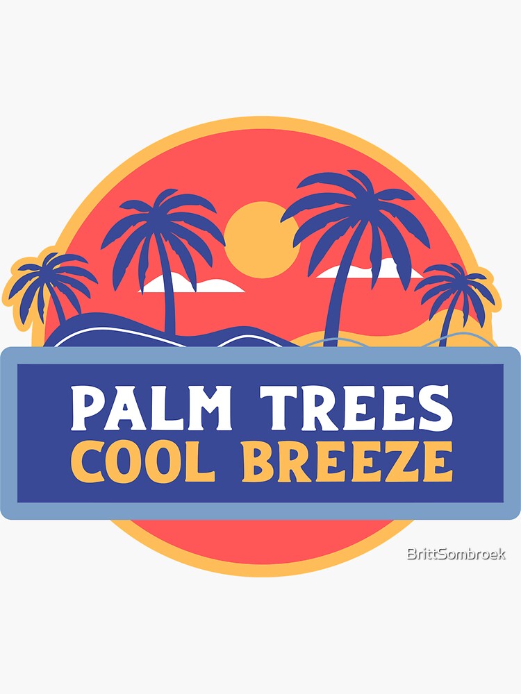 Palm Trees Digital Drawing Sticker for Sale by BrittSombroek