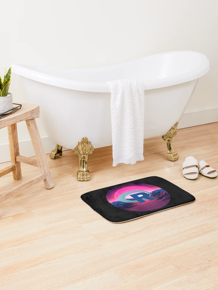 Thumbnail 2 of 6, Bath Mat, R programming language R logo designed and sold by Birdhead.