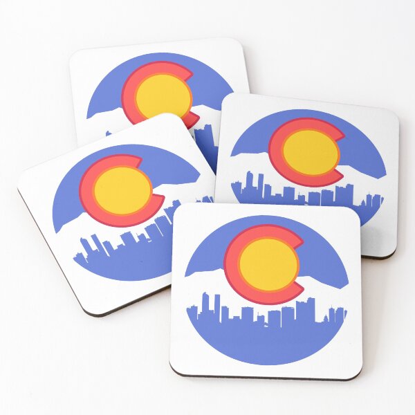 Item preview, Downtown Denver Skyline Mountains Colorado Flag designed and sold by ExploreColorado.