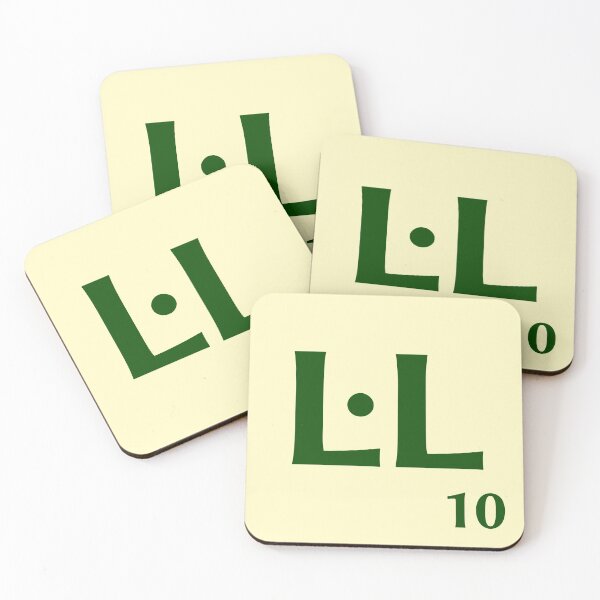 Ficha de Scrabble L·L de 10 puntos Posavasos (lote de 4)