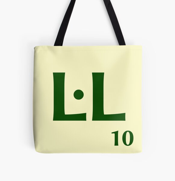 Ficha de Scrabble L·L de 10 puntos Bolsa estampada de tela