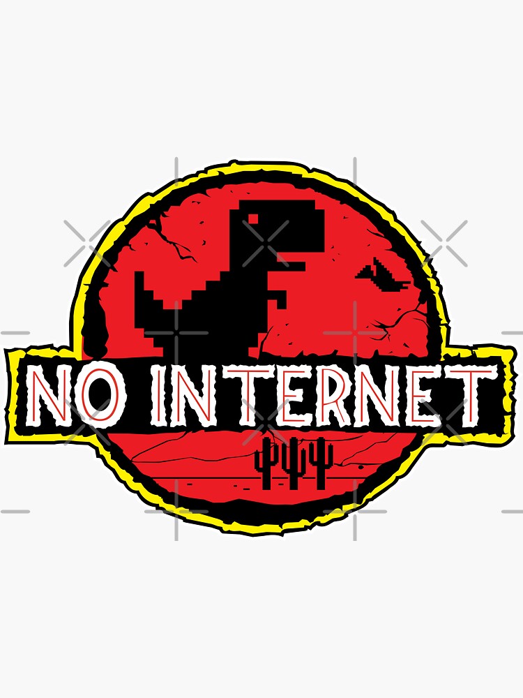 "NO INTERNET - Google Dinosaur T-Rex" Sticker for Sale by geekfunny