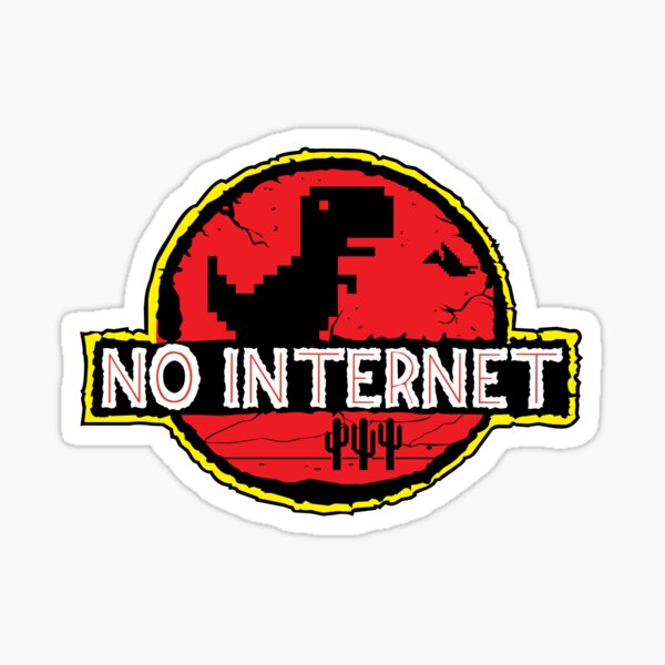 "NO INTERNET - Google Dinosaur T-Rex" Sticker for Sale by geekfunny