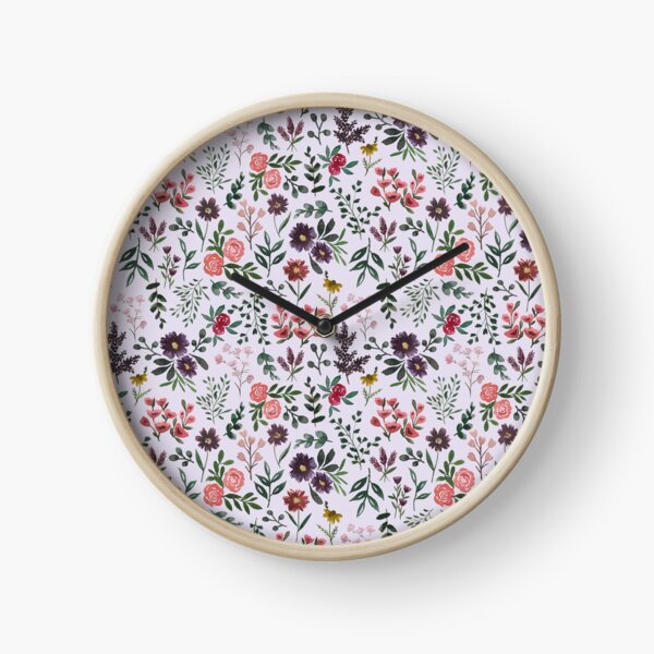 Bright Watercolor Flower - Purple Clock