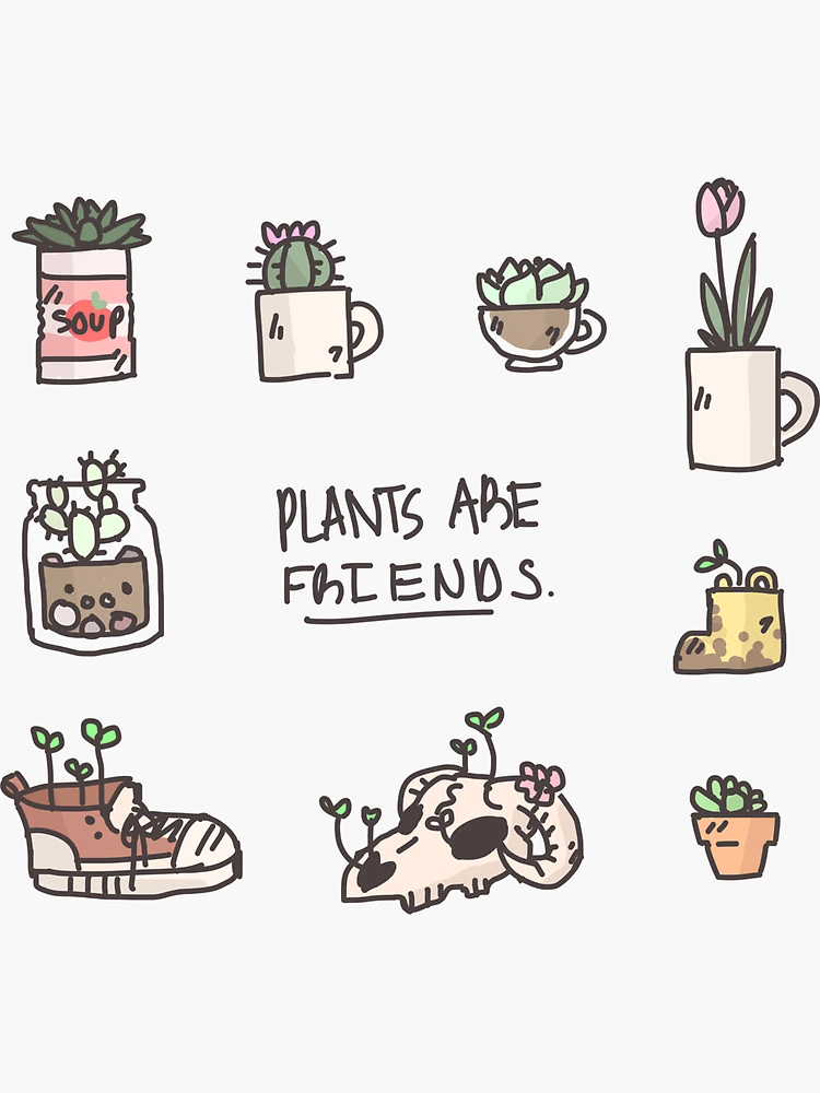 NEW! Plant Pals Sticker Sheet - Cute Cottagecore Plant stickers