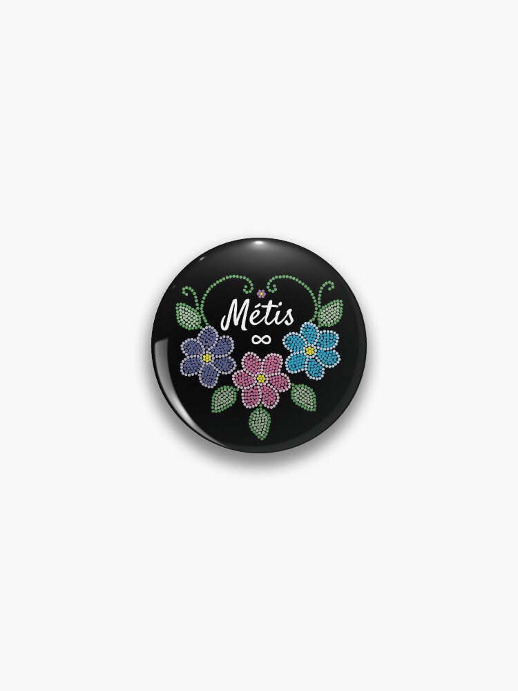 Metis beaded flowers Pin for Sale by LovetannCreate Redbubble
