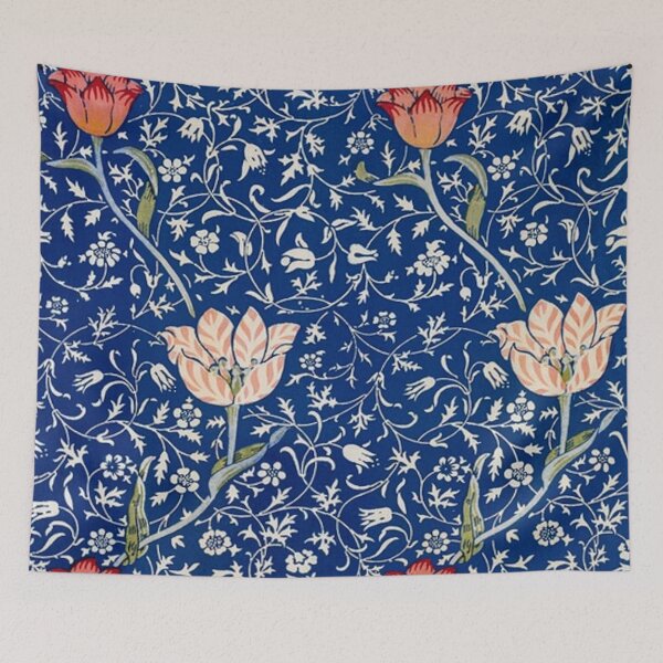Item preview, Navy Blue and Orange Flowers designed and sold by loveoceanair.