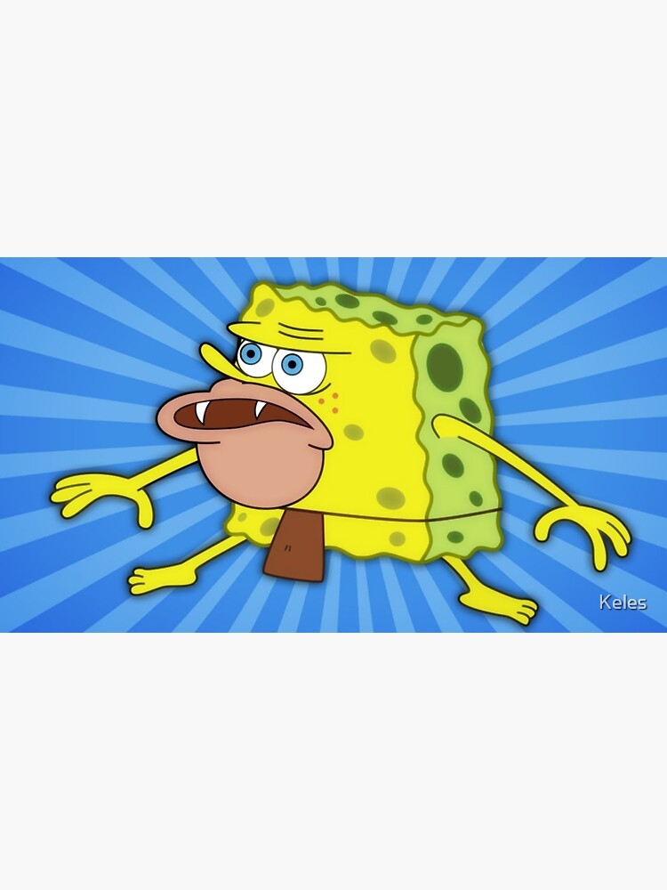 Pegatina «Bob Esponja Hombre Prehistórico MEME» de Keles Redbubble