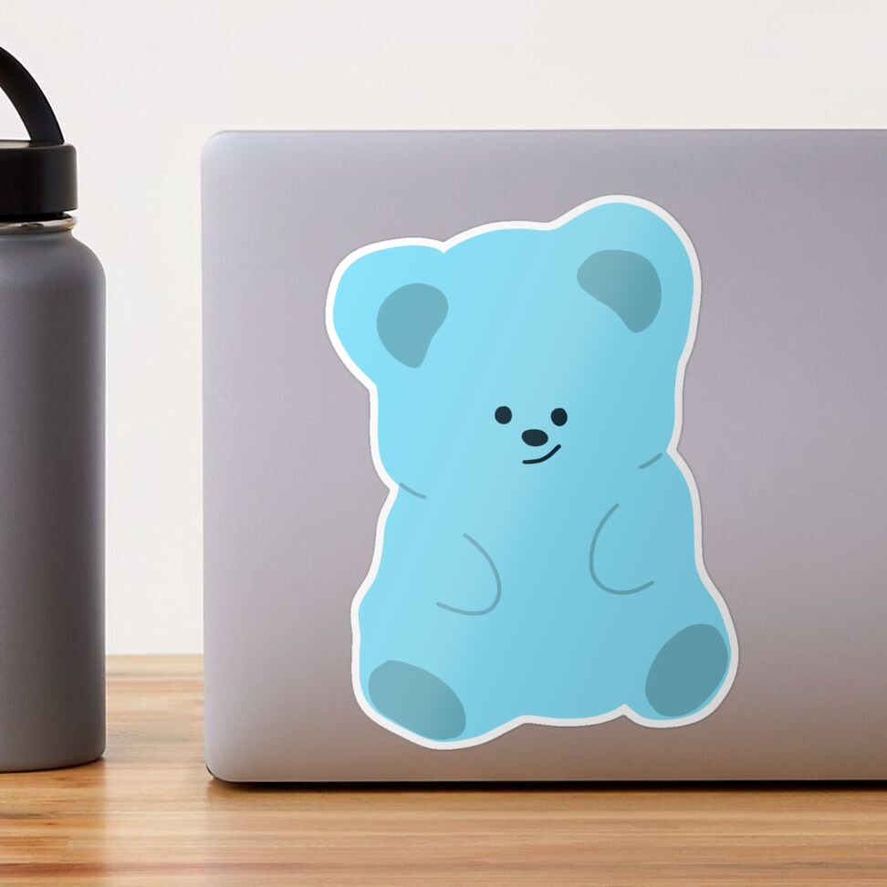 Teddy Bear Blue Water Bottle Label