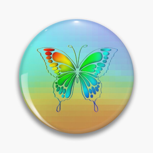 Item preview, Rainbow Butterfly with Pixelated Background designed and sold by PassRestProd.
