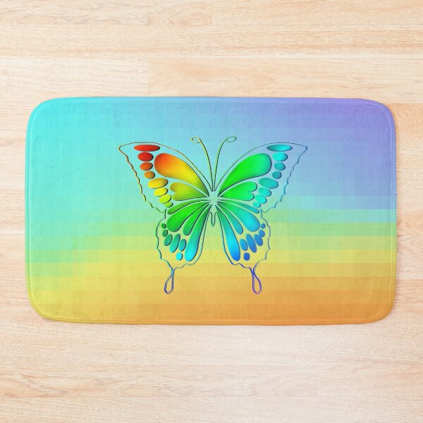 Item preview, Rainbow Butterfly with Pixelated Background designed and sold by PassRestProd.