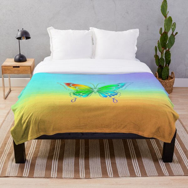 Item preview, Rainbow Butterfly with Pixelated Background designed and sold by PassRestProd.