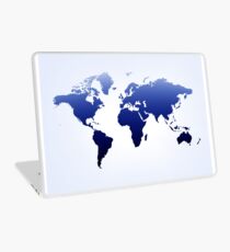 Blue & white map Laptop Skin