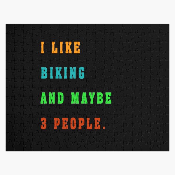 biking ,retro biking t-shirt Jigsaw Puzzle