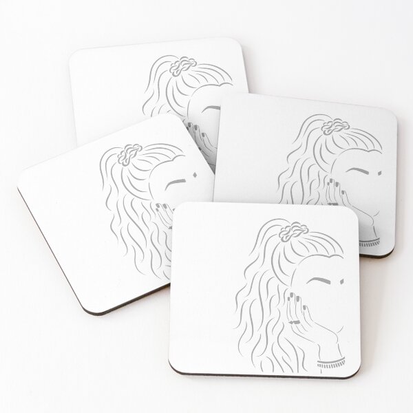 Item preview, Scrunchy 90s Girl Line Art Drawing // Gray and White designed and sold by AEJdesign.