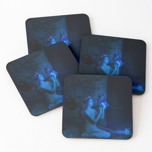Item preview, Butterfly Lady Discovering  Beautiful Blue Glowing Butterflies   designed and sold by david parry.