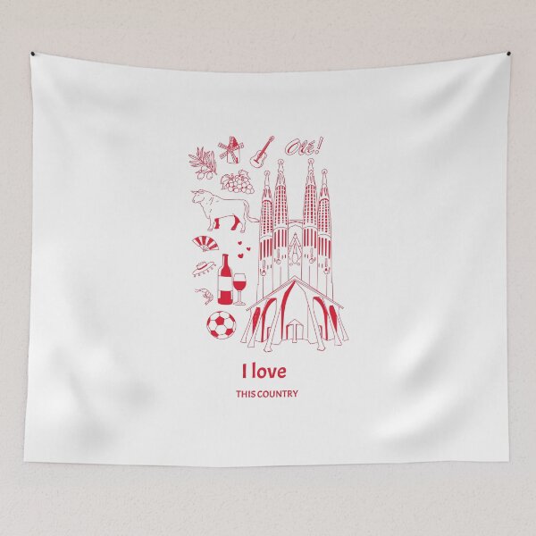 Item preview, I love this country illustrated patriotic design Spain designed and sold by Evartdesign.