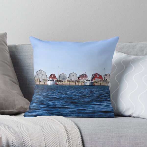 Seaside Docks Throw Pillow