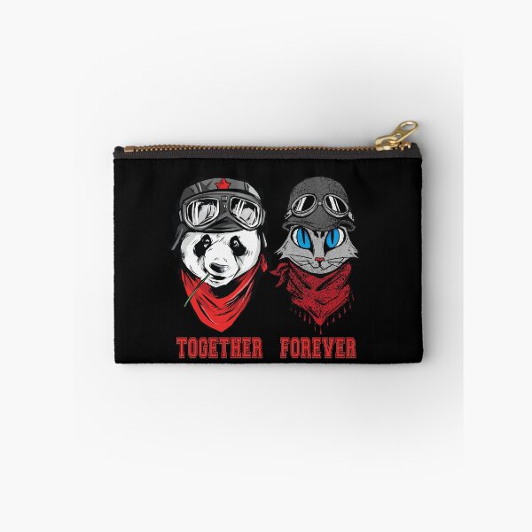 Item preview, Panda and cat couple in hats and goggles with the words together forever designed and sold by ajtechdesigns.