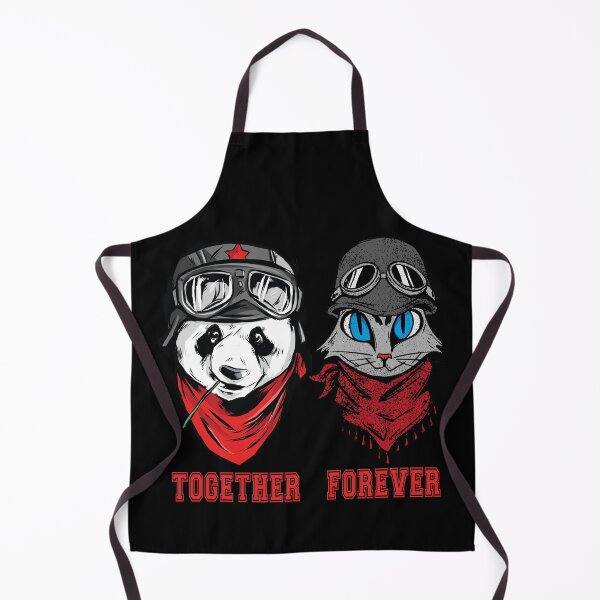 Item preview, Panda and cat couple in hats and goggles with the words together forever designed and sold by ajtechdesigns.
