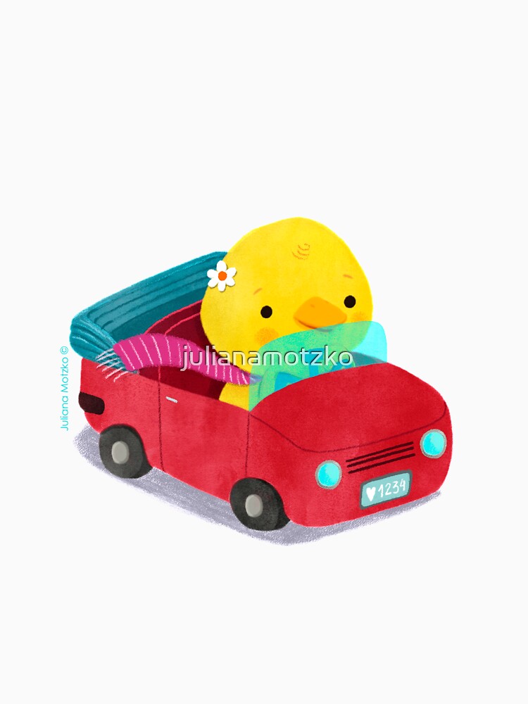 Miss Duck driving a car by julianamotzko
