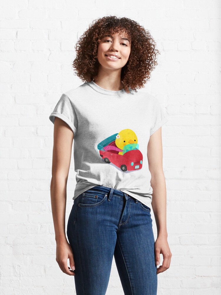 Alternate view of Miss Duck driving a car Classic T-Shirt