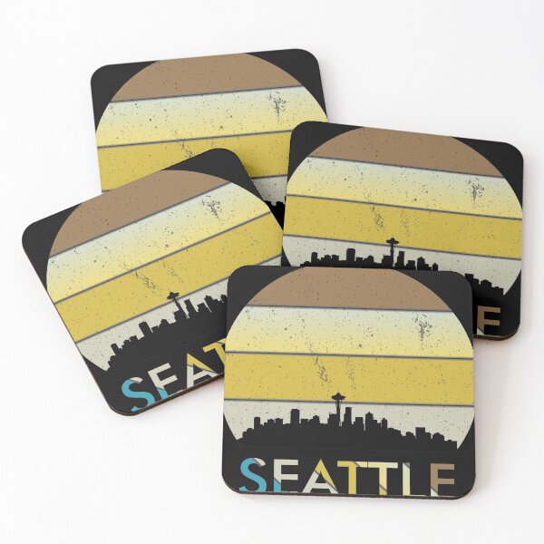 Item preview, SEATTLE  vintage design, silhouette design, sunset design, SEATTLE  skyline designed and sold by greatatlas.