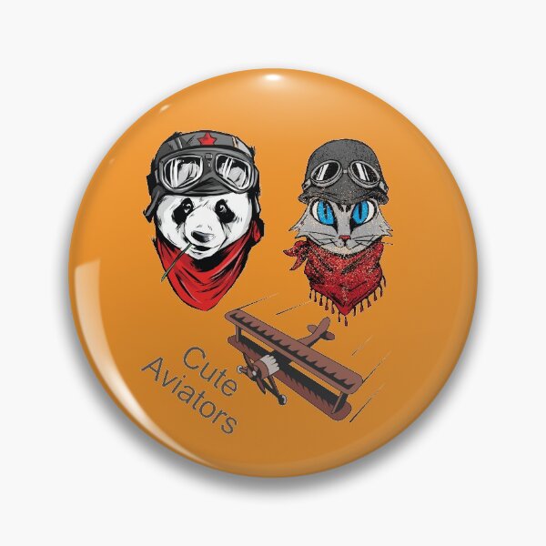 Item preview,  Panda and cat couple in flying hats and goggles designed and sold by ajtechdesigns.