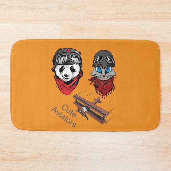 Item preview,  Panda and cat couple in flying hats and goggles designed and sold by ajtechdesigns.
