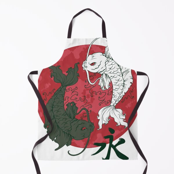 Item preview, Koi Fish Yin Yang Duality - Black White Coy Fish, Japanese Style Red Rising Sun designed and sold by CoitoCG.