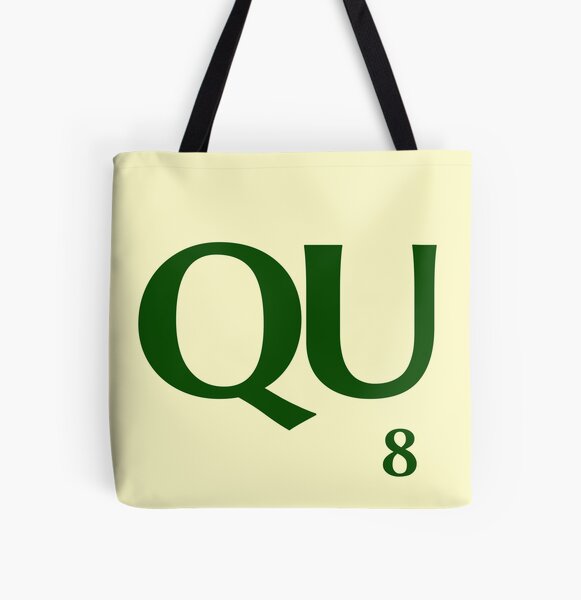 Ficha de Scrabble QU de 8 puntos Bolsa estampada de tela