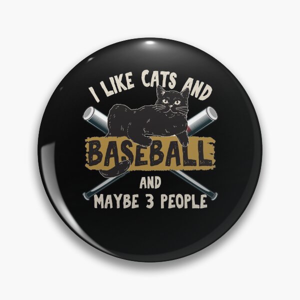 Item preview, I Like Cats And Baseball and maybe 3 people - Funny Vintage designed and sold by Str8like dattshirts.