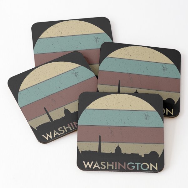 Item preview, WASHINGTON  vintage design, silhouette design, sunset design, WASHINGTON skyline designed and sold by greatatlas.