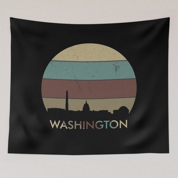Item preview, WASHINGTON  vintage design, silhouette design, sunset design, WASHINGTON skyline designed and sold by greatatlas.