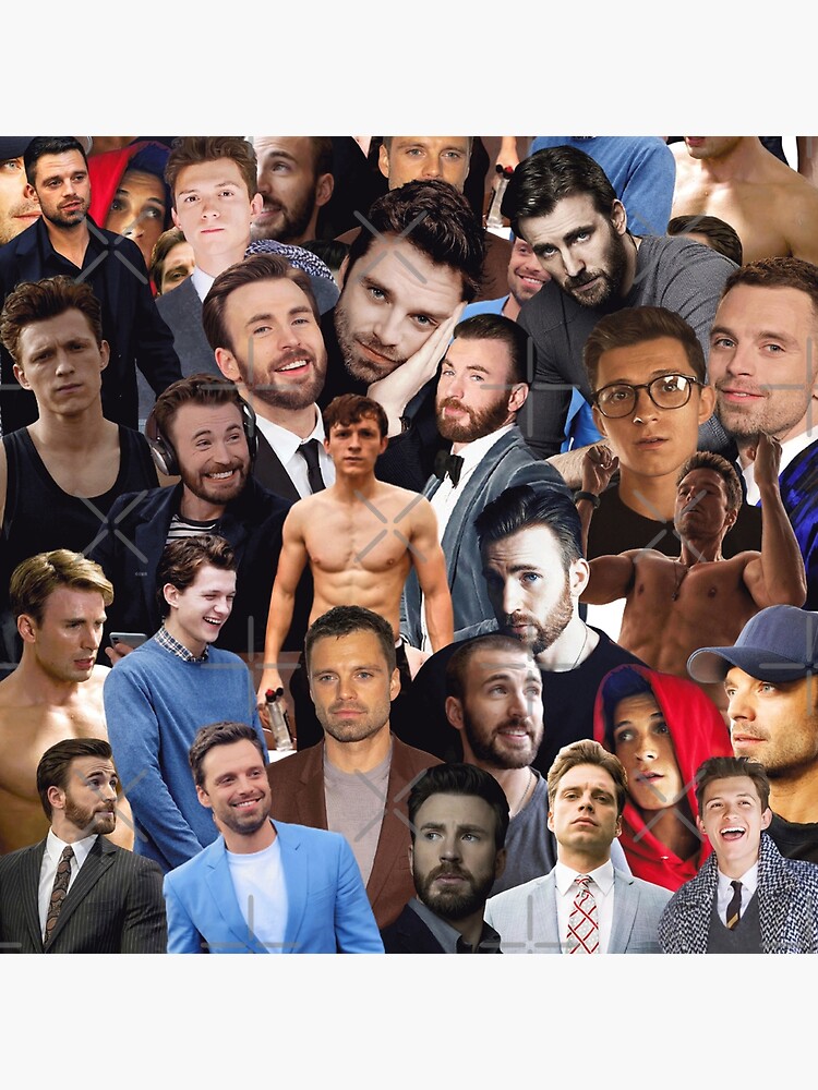 “sebastian stan chris evans and tom holland photo collage " Poster for