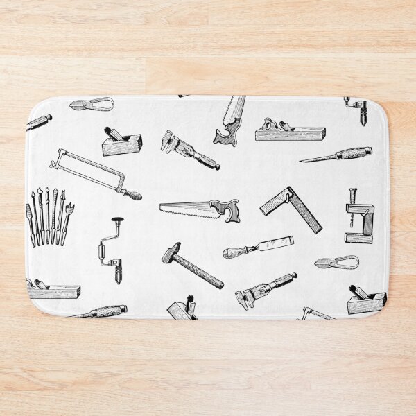 Item preview, Woodworking Tools Pattern - Carpenter Illustration  designed and sold by WildBerryArt.
