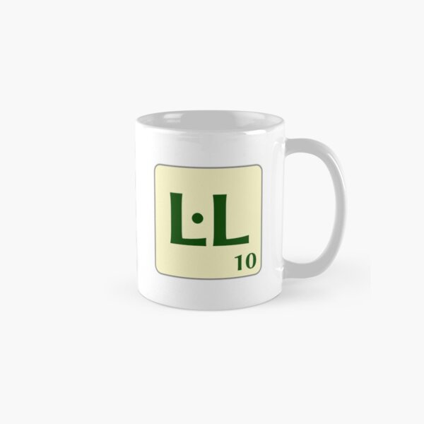 Ficha de Scrabble L·L de 10 puntos Taza clásica