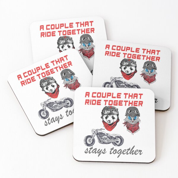 Item preview, Panda and cat couple in hats and goggles that rides together stays together designed and sold by ajtechdesigns.